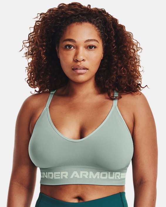 Women's UA Seamless Low Long Sports Bra in Gray image number 4